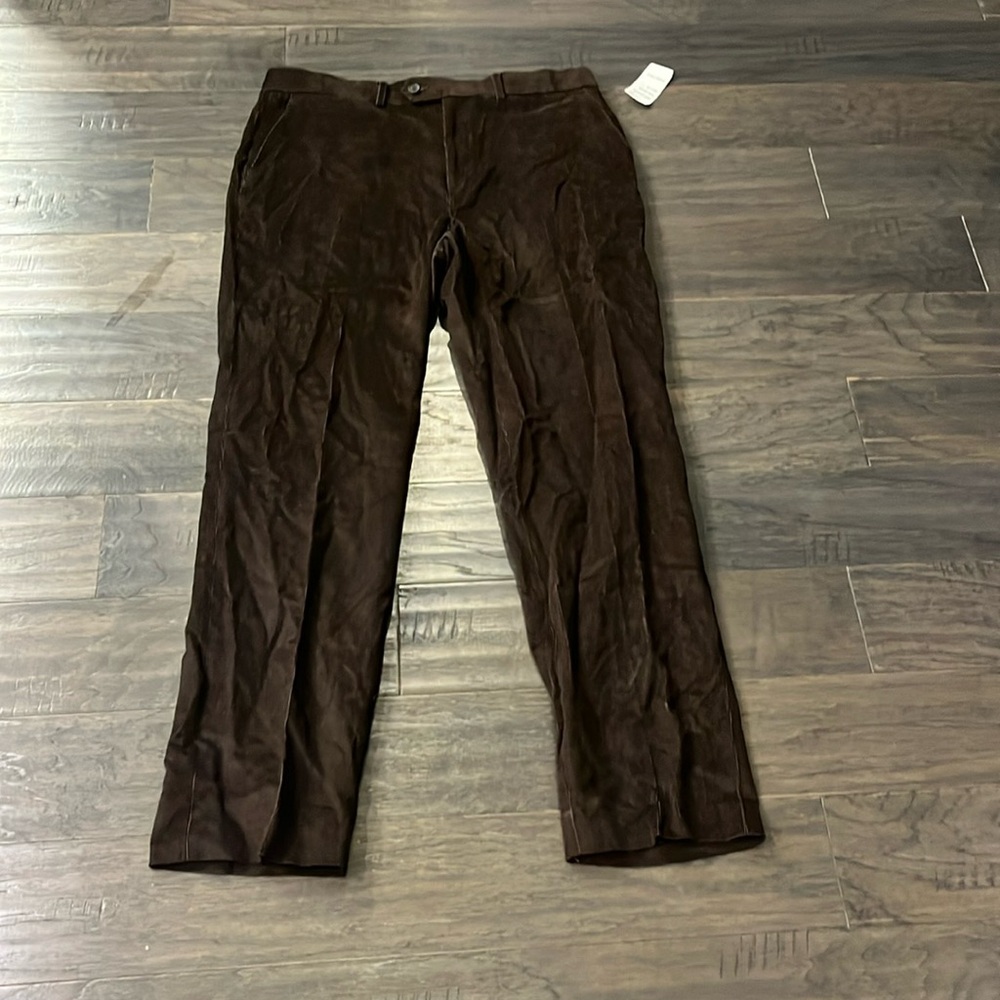 Lauren Ralph Lauren Dewhurst Flat Front Corduroy Pants Dark brown new Mens 36x32